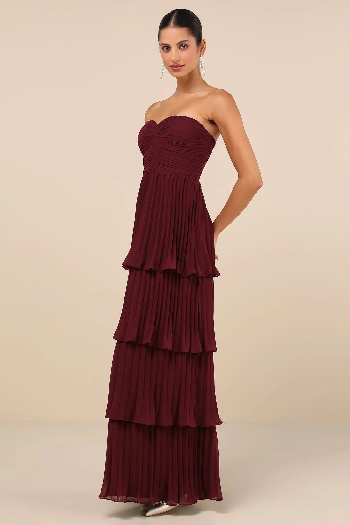 Alida™ | Robe Longue Évasée Maxi Plissée