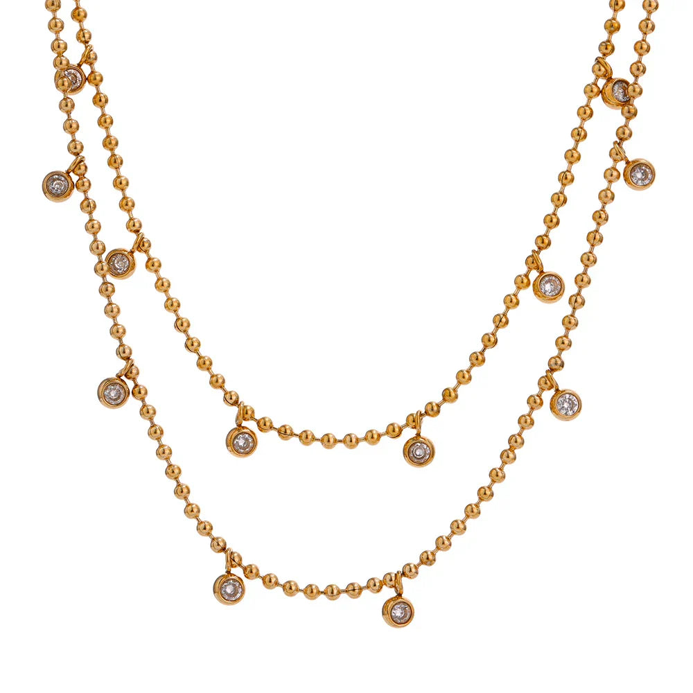Mix Collier Couches Giulia Zirconia (Plaqué Or)
