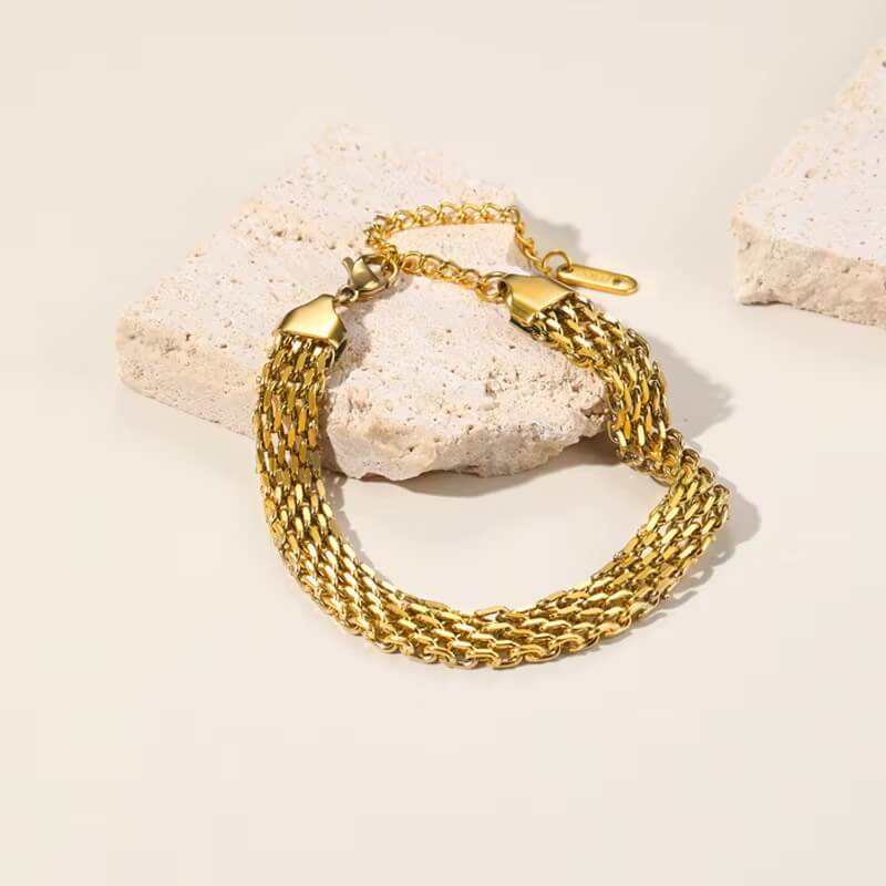 Bracelet Maille Élégante (Plaqué Or)