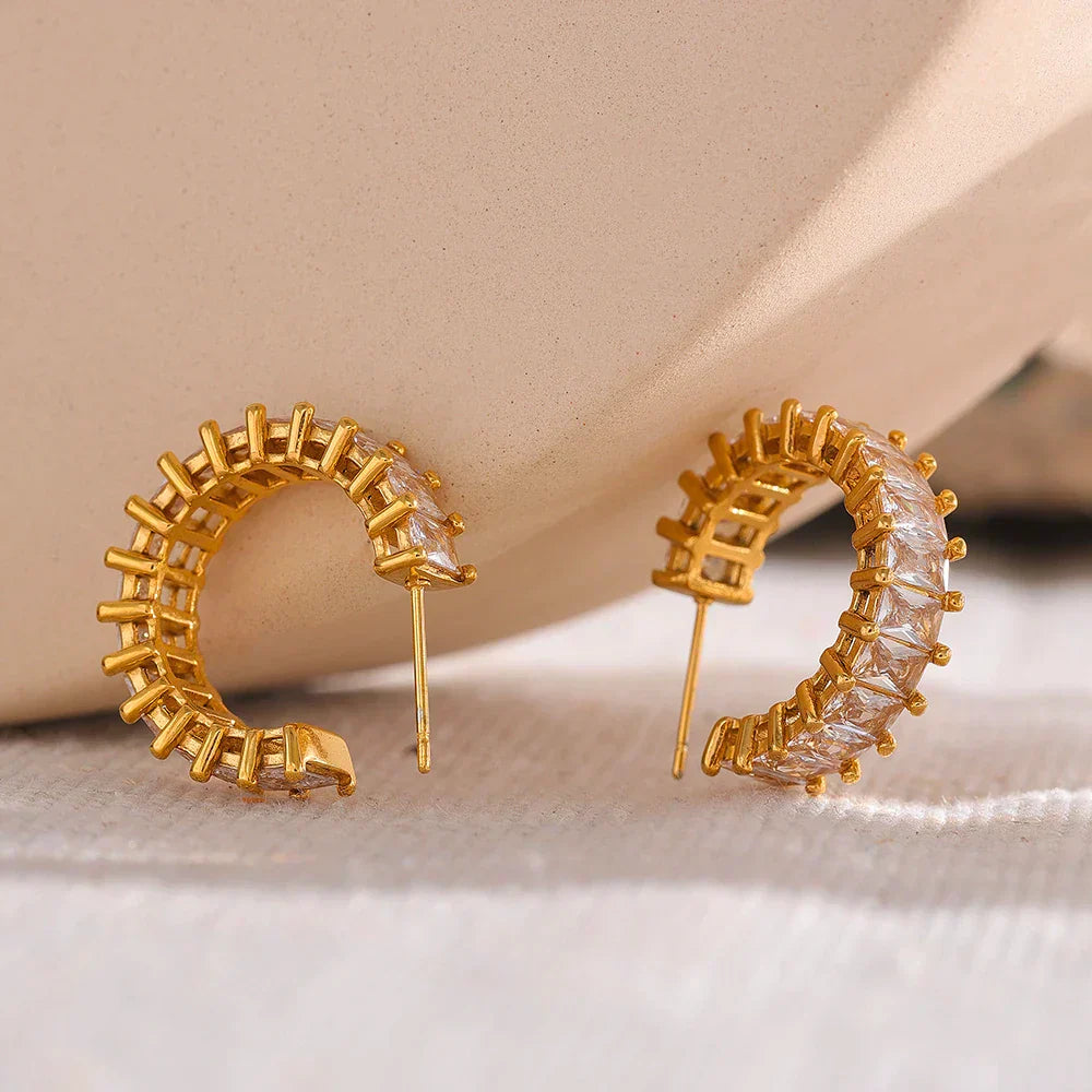 Boucles d'oreilles Aro Serena Zirconia (Plaqué Or)