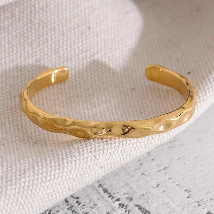 Bracelet Torino Texture Martelée (Plaqué Or)
