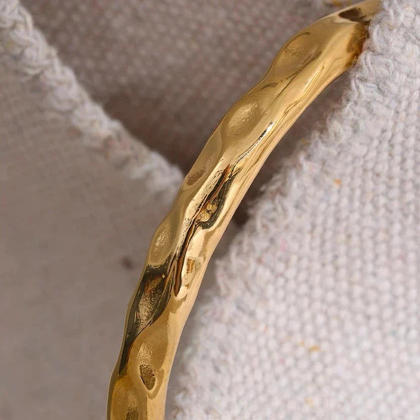 Bracelet Torino Texture Martelée (Plaqué Or)
