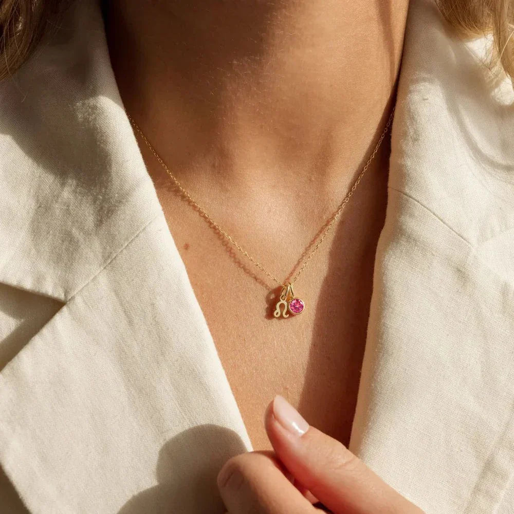 Collier Signes avec Pierres de Naissance (Plaqué Or)