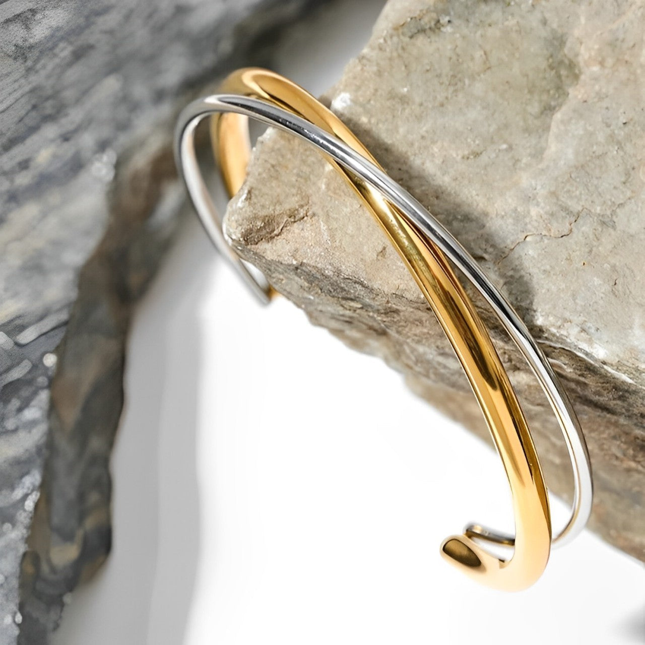Bracelet Double Contraste Verona (Plaqué Or)