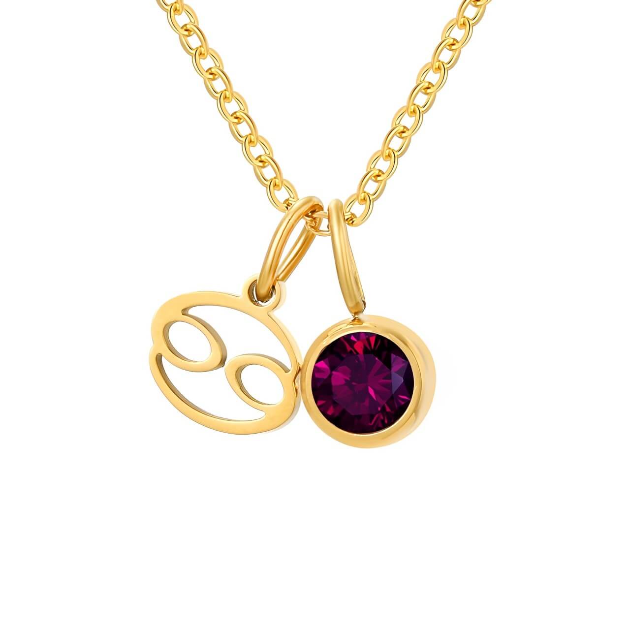 Collier Signes avec Pierres de Naissance (Plaqué Or)