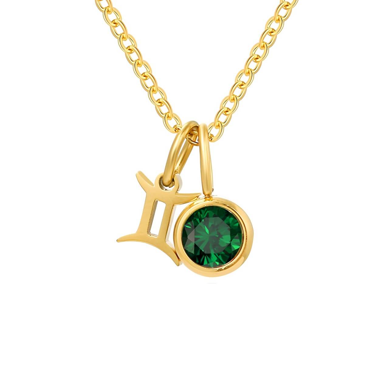 Collier Signes avec Pierres de Naissance (Plaqué Or)