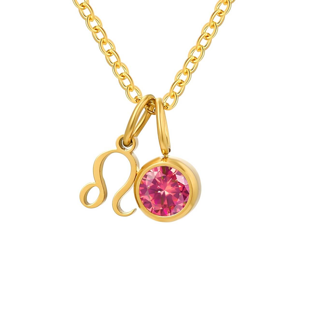 Collier Signes avec Pierres de Naissance (Plaqué Or)