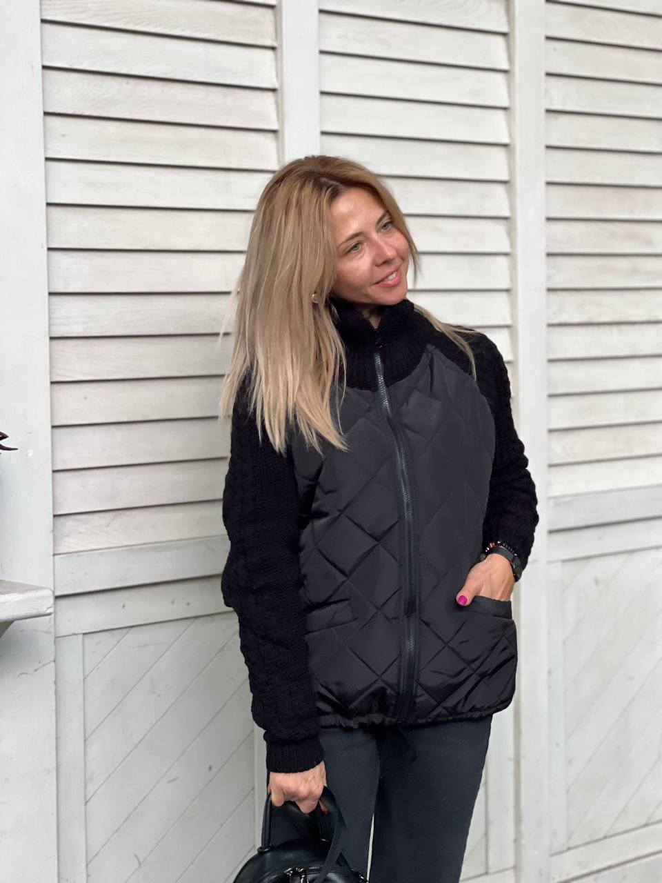 MORFA - Veste Patchwork en maille pour femme