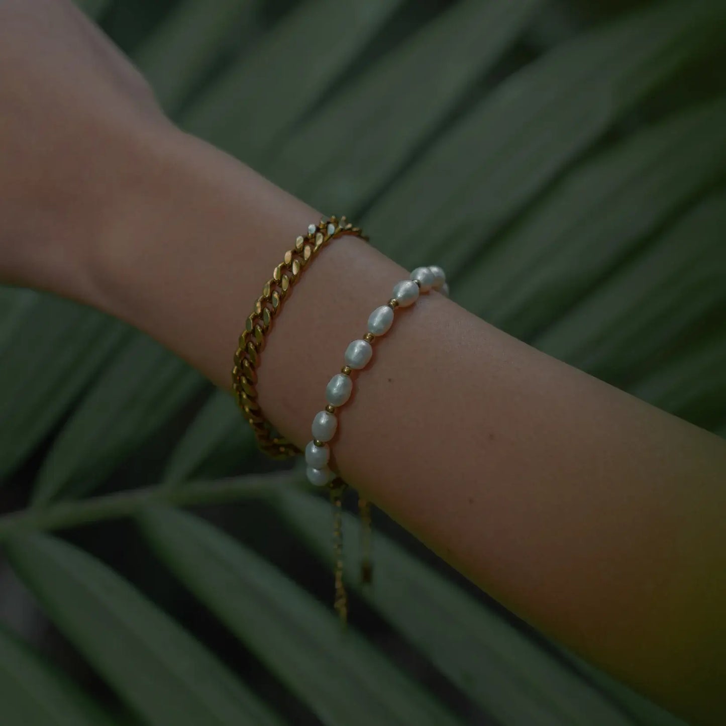Bracelet Classique en Perles Naturelles (Plaqué Or)