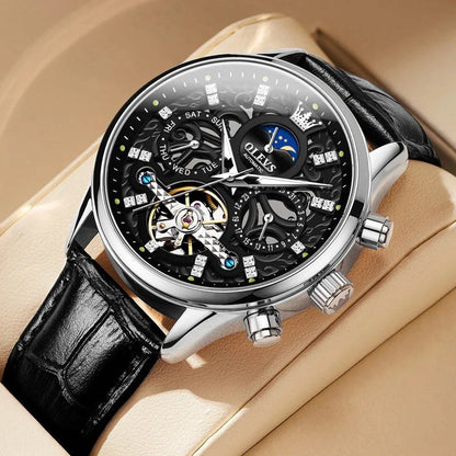 Montre Automatique Mécanique avec Bracelet en Cuir™ - Olsen & Olsen