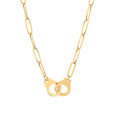 Collier à Chaîne Longue avec Maillons (Plaqué Or)