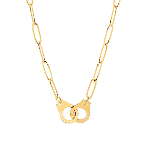 Collier à Chaîne Longue avec Maillons (Plaqué Or)