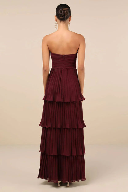 Alida™ | Robe Longue Évasée Maxi Plissée