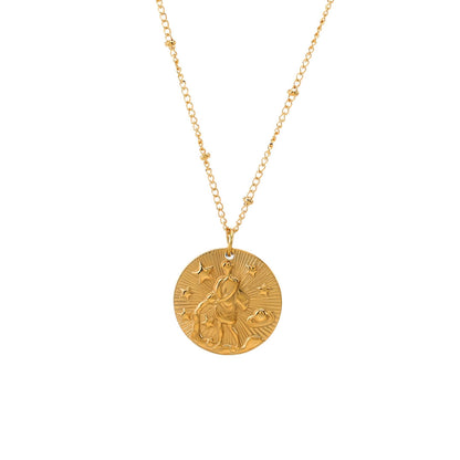 Collier du Zodiaque avec Symboles des Constellations (Plaqué Or)