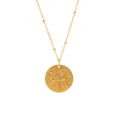 Collier du Zodiaque avec Symboles des Constellations (Plaqué Or)