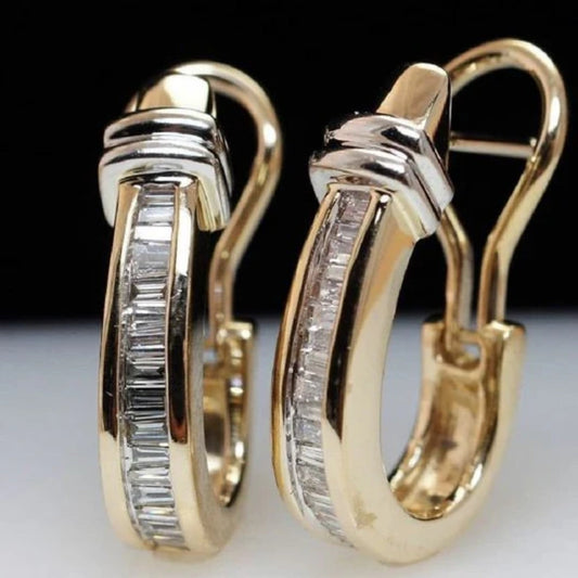 Boucles d'oreilles en or vintage avec diamants