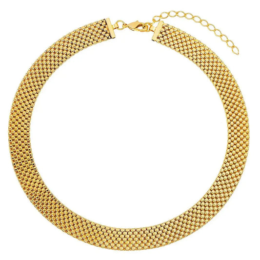 Collier Choker en Maille Élégante (Plaqué Or)