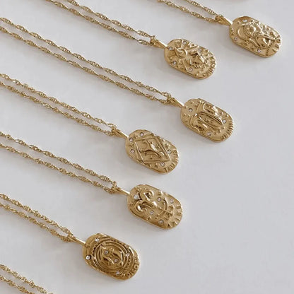 Collier Zodiaque Chaîne Tressée (Plaqué Or)