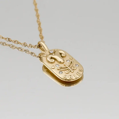 Collier Zodiaque Chaîne Tressée (Plaqué Or)