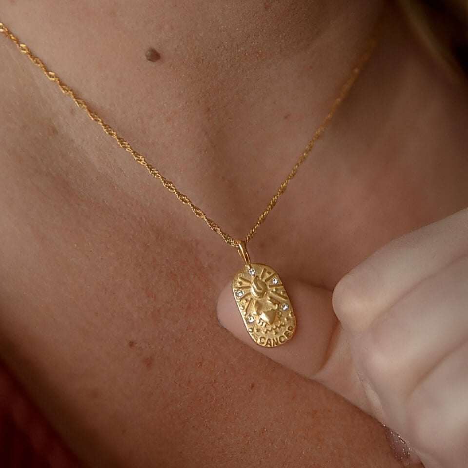 Collier Zodiaque Chaîne Tressée (Plaqué Or)