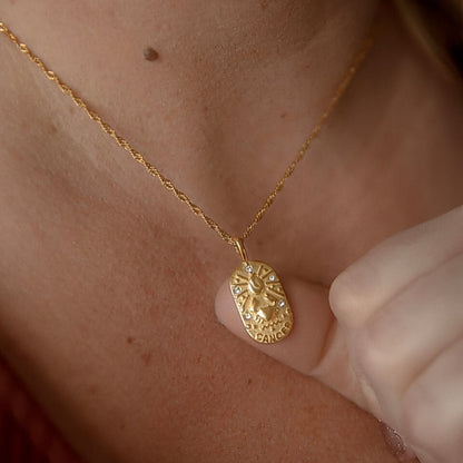 Collier Zodiaque Chaîne Tressée (Plaqué Or)