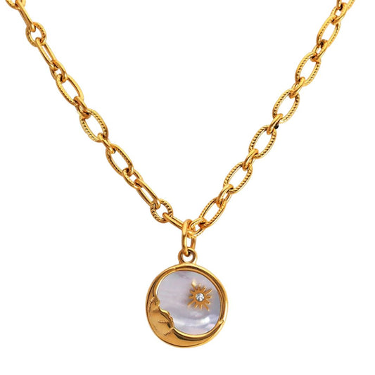 Collier Marseille Soleil et Lune (Plaqué Or)