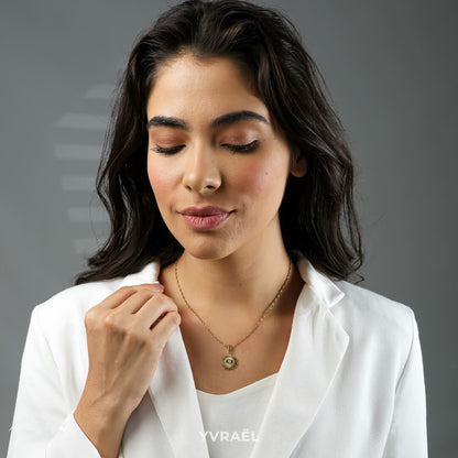 Collier Occhio Zirconia (Plaqué Or)