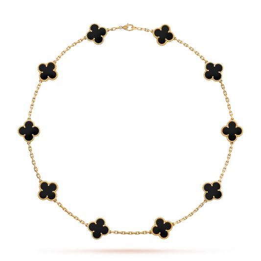 Collier Vintage 10 Trèfles (Plaqué Or)
