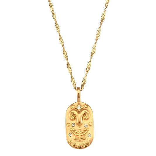 Collier Zodiaque Chaîne Tressée (Plaqué Or)
