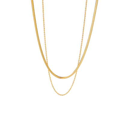 Collier Mix Maille et Tressé (Plaqué Or)