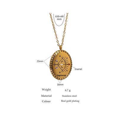 Collier Constellations du Zodiaque Médaille (Plaqué Or)