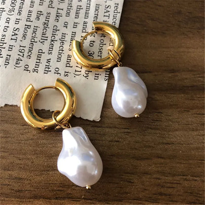 Boucles d'oreilles en Aro Paola Perle (Plaqué Or)