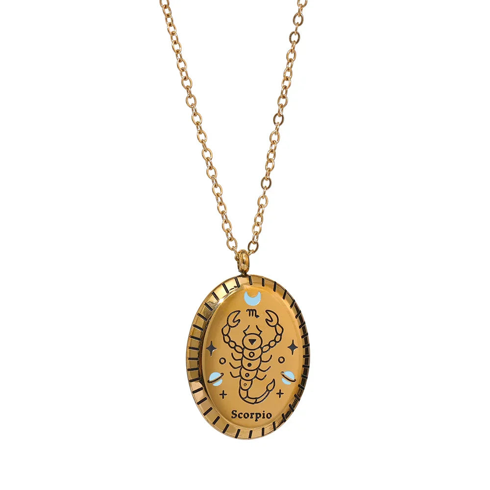 Collier Constellations du Zodiaque Médaille (Plaqué Or)
