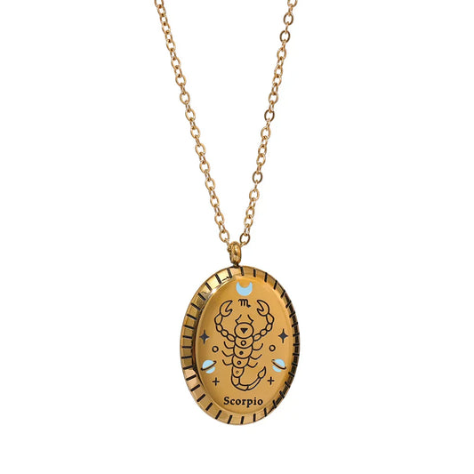 Collier Constellations du Zodiaque Médaille (Plaqué Or)