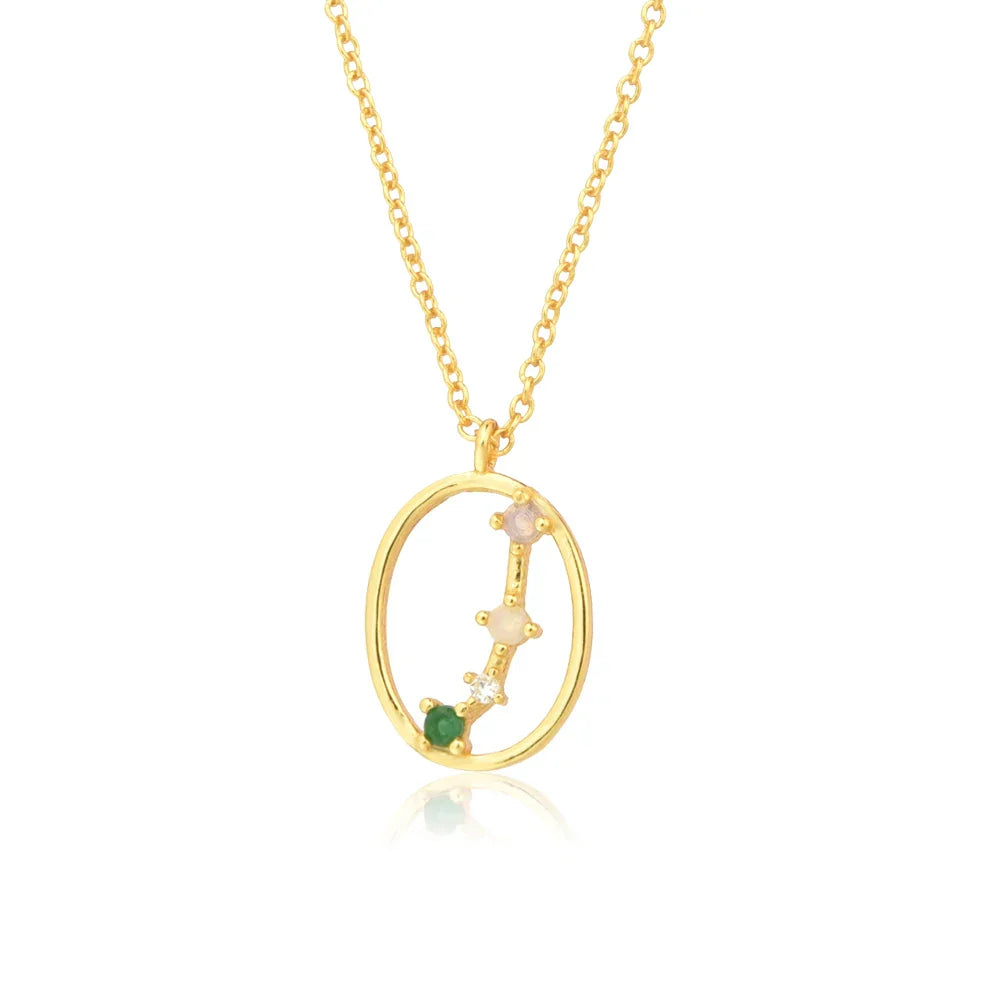 Collier Constellations du Zodiaque Zircon coloré (Plaqué Or)