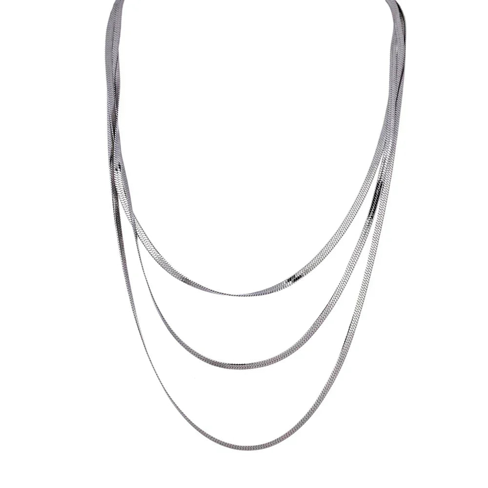 Collier en Maille à Triple Couche (Plaqué Or)