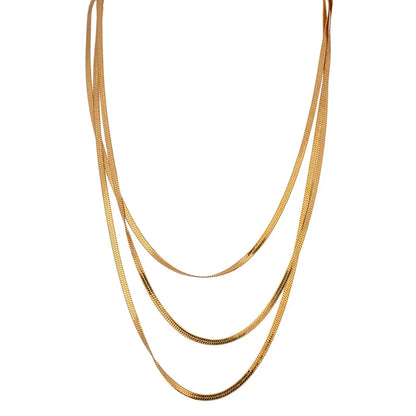Collier en Maille à Triple Couche (Plaqué Or)