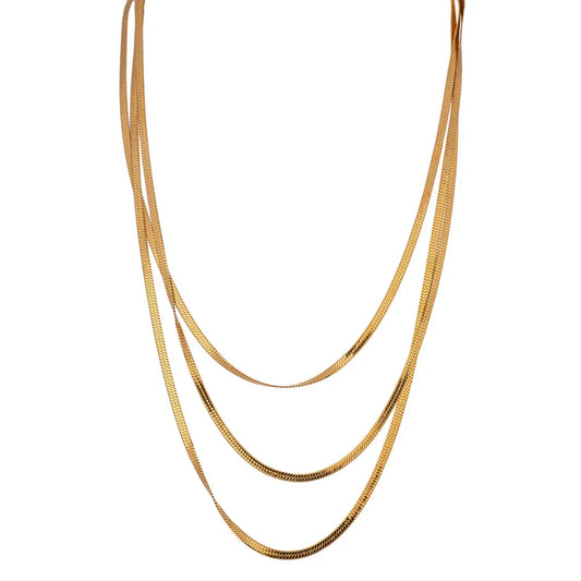 Collier en Maille à Triple Couche (Plaqué Or)