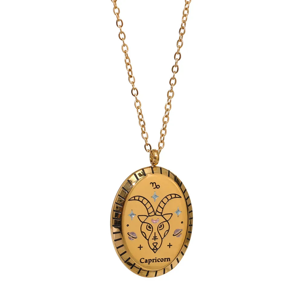 Collier Constellations du Zodiaque Médaille (Plaqué Or)