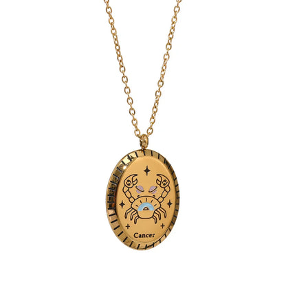 Collier Constellations du Zodiaque Médaille (Plaqué Or)