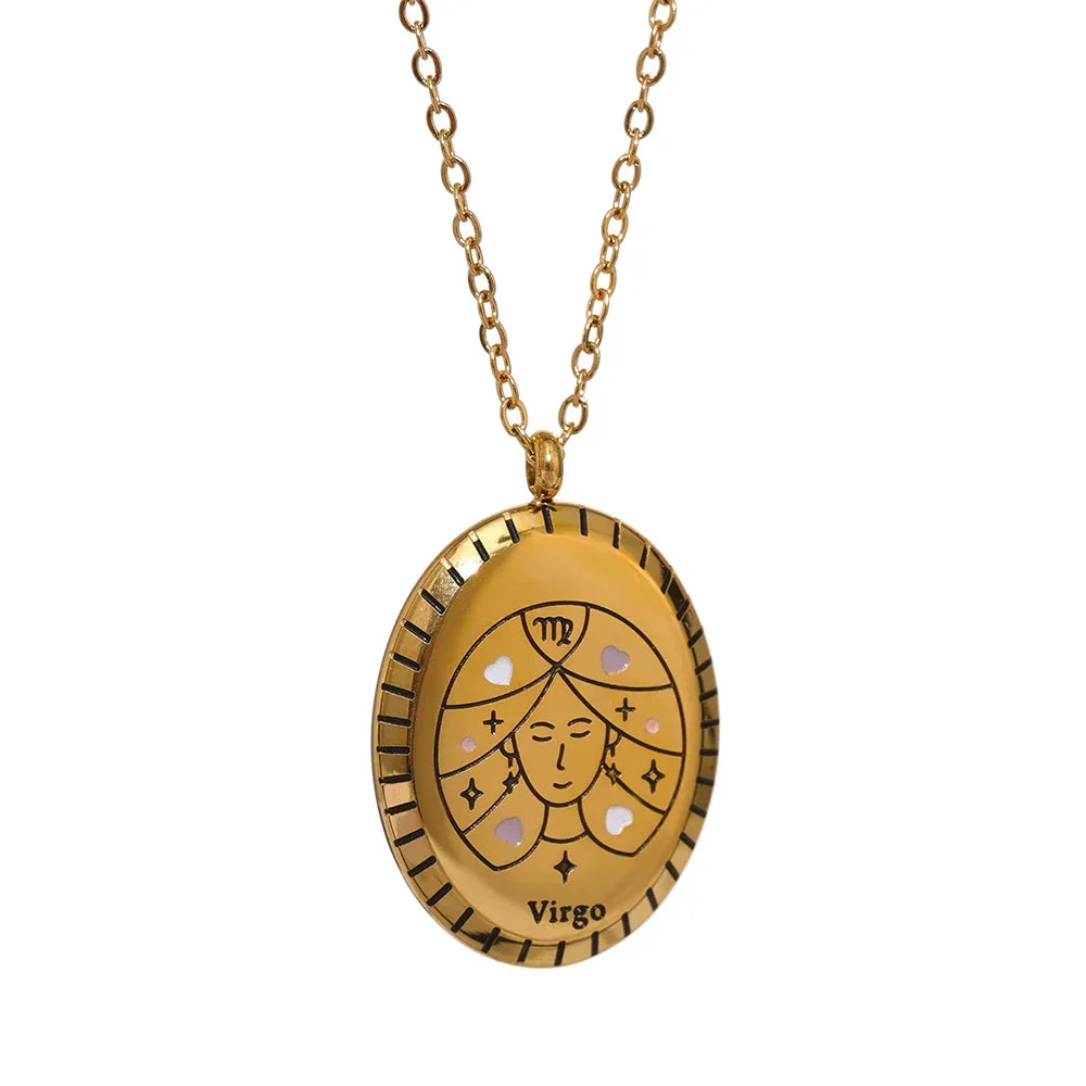 Collier Constellations du Zodiaque Médaille (Plaqué Or)