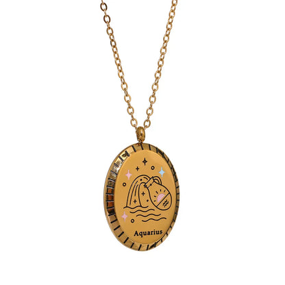 Collier Constellations du Zodiaque Médaille (Plaqué Or)