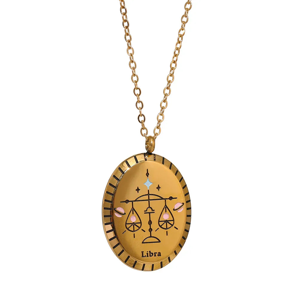 Collier Constellations du Zodiaque Médaille (Plaqué Or)
