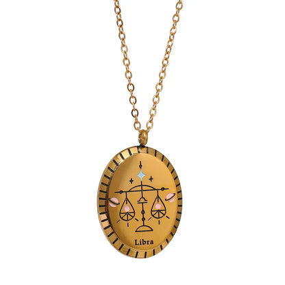 Collier Constellations du Zodiaque Médaille (Plaqué Or)