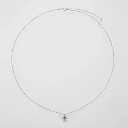 Collier Main de Fatima Hamsa avec Zircon (Plaqué Or)