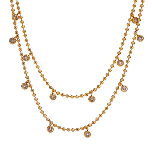 Mix Collier Couches Giulia Zirconia (Plaqué Or)