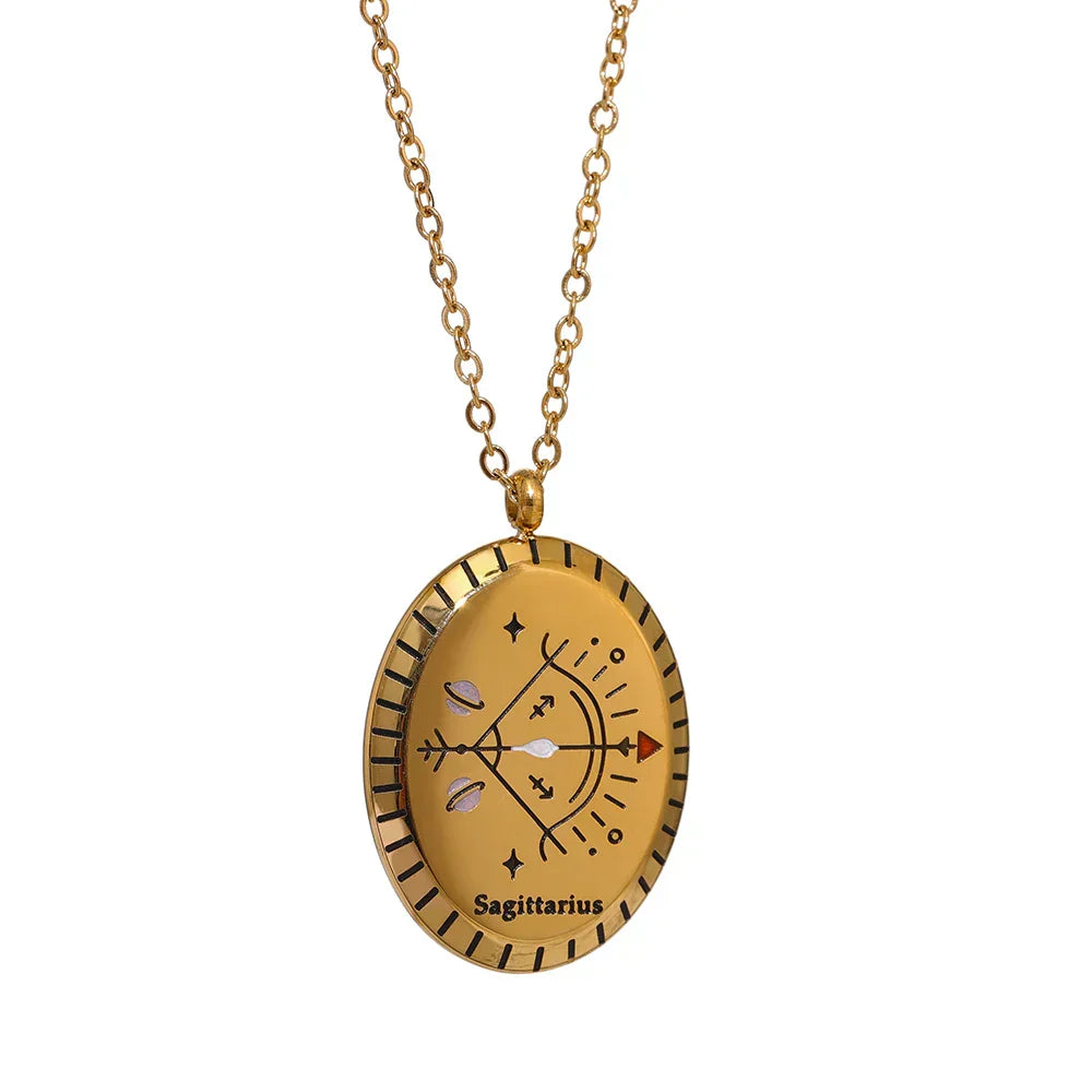 Collier Constellations du Zodiaque Médaille (Plaqué Or)
