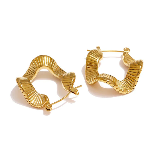 Boucles d'oreilles créoles irrégulières Allegra (Plaqué Or)