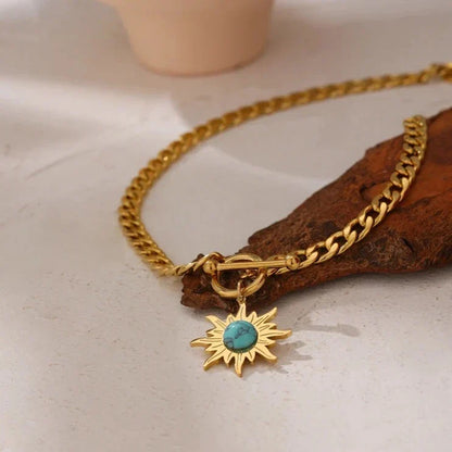 Collier Soleil de Mai Chaîne (Plaqué Or)