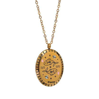 Collier Constellations du Zodiaque Médaille (Plaqué Or)